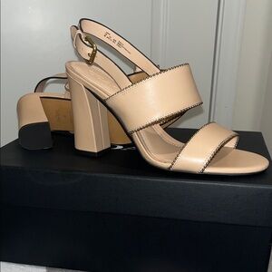Coach Beige Women's Block Heel Sandals